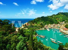 Samolepka flie 100 x 73, 80192742 - Portofino village on Ligurian coast, Italy - Portofino vesnice na pobe Ligurskho moe, Itlie