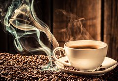 Samolepka flie 145 x 100  Taste coffee cup with roasted seeds, 145 x 100 cm