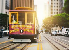 Fototapeta pltno 160 x 116, 80300867 - San Francisco Cable Car in California Street