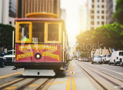 Fototapeta papr 360 x 266, 80300867 - San Francisco Cable Car in California Street - Lanovka v San Franciscu na kalifornsk ulici