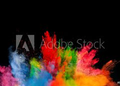 Samolepka flie 200 x 144, 80741535 - colored dust explosion on black background - barevn vbuch prachu na ernm pozad