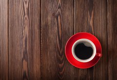 Fototapeta pltno 174 x 120, 80745295 - Coffee cup on wooden table background