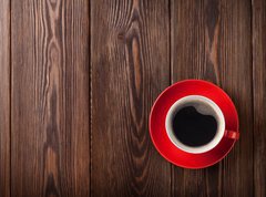 Samolepka flie 270 x 200, 80745295 - Coffee cup on wooden table background