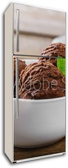 Samolepka na lednici fólie 80 x 200, 80747406 - ball coffee chocolate ice cream in a bowl - koule zmrzlina v kávové čokoládě v misce