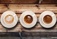 Fototapeta papr 184 x 128, 80914865 - tris di caff   su fondo legno