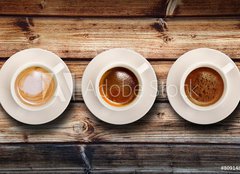 Fototapeta pltno 240 x 174, 80914865 - tris di caff   su fondo legno