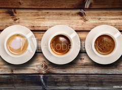 Fototapeta pltno 330 x 244, 80914865 - tris di caff   su fondo legno