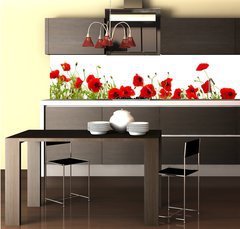 Fototapeta do kuchyn flie 260 x 60, 81019876 - red poppy