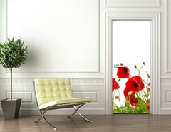 Samolepka na dvee flie 90 x 220, 81019876 - red poppy