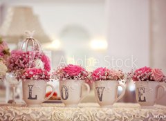 Samolepka flie 100 x 73, 81103537 - Beautifully decorated wedding table with flowers - Krsn zdoben svatebn stl s kvtinami