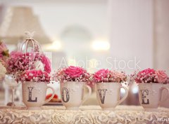 Fototapeta pltno 330 x 244, 81103537 - Beautifully decorated wedding table with flowers - Krsn zdoben svatebn stl s kvtinami