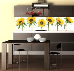 Fototapeta do kuchyn flie 260 x 60  sunflowers, 260 x 60 cm