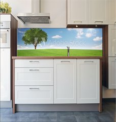 Fototapeta do kuchyn flie 180 x 60  Landschaft mit Baum, 180 x 60 cm