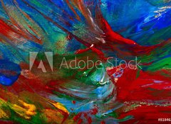Samolepka flie 100 x 73, 81846317 - wet acrylic paint on canvas closeup