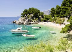 Samolepka flie 100 x 73, 81981240 - beach in Brela to Makarska Riviera, Dalmatia, Croatia
