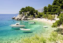 Fototapeta145 x 100  beach in Brela to Makarska Riviera, Dalmatia, Croatia, 145 x 100 cm