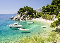 Fototapeta plátno 160 x 116, 81981240 - beach in Brela to Makarska Riviera, Dalmatia, Croatia - pláž v Brela na Makarské riviéře, Dalmácie, Chorvatsko