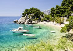 Fototapeta184 x 128  beach in Brela to Makarska Riviera, Dalmatia, Croatia, 184 x 128 cm