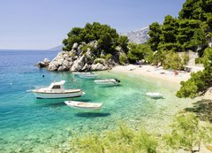 Fototapeta200 x 144  beach in Brela to Makarska Riviera, Dalmatia, Croatia, 200 x 144 cm