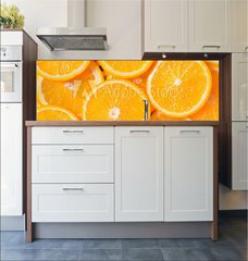 Fototapeta do kuchyn flie 180 x 60  Orange Slices Background, 180 x 60 cm