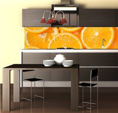 Fototapeta do kuchyn flie 260 x 60  Orange Slices Background, 260 x 60 cm