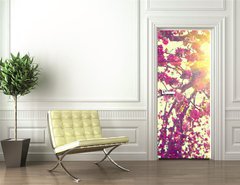 Samolepka na dvee flie 90 x 220  Spring blossom. Beautiful nature scene with blooming tree, 90 x 220 cm