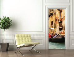 Samolepka na dvee flie 90 x 220  Traditional Venice gandola ride, 90 x 220 cm