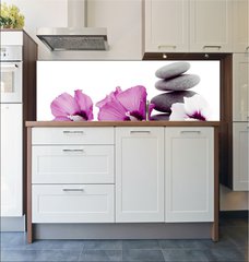 Fototapeta do kuchyn flie 180 x 60  pebble with ibiscus flower, 180 x 60 cm