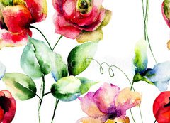 Samolepka flie 200 x 144, 83697132 - Seamless wallpaper with spring flowers - Bezev tapety s jarnmi kvtinami