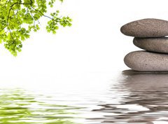 Fototapeta pltno 330 x 244, 84012048 - bannire zen, galets et feuilles d'rable