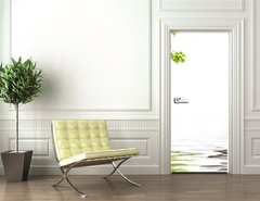 Samolepka na dvee flie 90 x 220, 84012048 - bannire zen, galets et feuilles d'rable