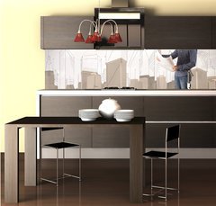 Fototapeta do kuchyn flie 260 x 60  Business engineer planing at construction site with city backgro, 260 x 60 cm