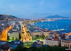 Fototapeta pltno 160 x 116, 84665162 - Naples, Italy, view of the bay and Vesuvius Volcano by night, from Posillipo