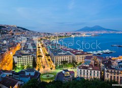 Samolepka flie 200 x 144, 84665162 - Naples, Italy, view of the bay and Vesuvius Volcano by night, from Posillipo - Neapol, Itlie, pohled na zliv a Vesuvius sopka v noci z Posillipo