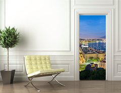 Samolepka na dvee flie 90 x 220  Naples, Italy, view of the bay and Vesuvius Volcano by night, from Posillipo, 90 x 220 cm