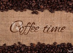 Samolepka flie 100 x 73  roasted coffee beans with title, 100 x 73 cm