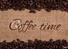Fototapeta plátno 160 x 116, 84870244 - roasted coffee beans with title - pražených kávových zrn s názvem