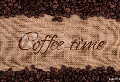 Fototapeta174 x 120  roasted coffee beans with title, 174 x 120 cm