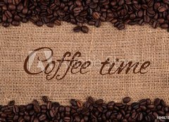 Samolepka flie 200 x 144  roasted coffee beans with title, 200 x 144 cm