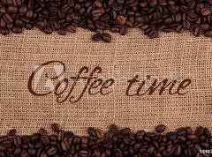 Samolepka flie 270 x 200  roasted coffee beans with title, 270 x 200 cm