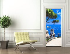 Samolepka na dveře fólie 90 x 220, 85260412 - beautiful Ravello village,view with church. Amalfi coast, Italy - krásná vesnice Ravello, pohled na kostel. Pobřeží Amalfi, Itálie