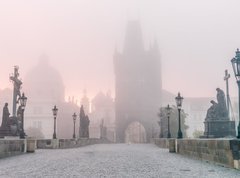 Fototapeta270 x 200  Charles Bridge in Prague at foggy morning, 270 x 200 cm