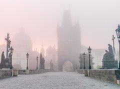 Samolepka flie 270 x 200, 85888464 - Charles Bridge in Prague at foggy morning - Karlv most v Praze na mlhavm rnu