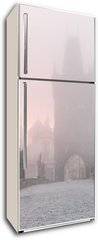 Samolepka na lednici flie 80 x 200  Charles Bridge in Prague at foggy morning, 80 x 200 cm