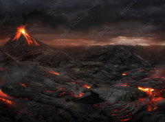 Samolepka flie 270 x 200, 85978713 - Volcanic landscape