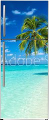 Samolepka na lednici flie 80 x 200, 86277577 - coco palms on tropical paradise beach with turquoise blue water and blue sky