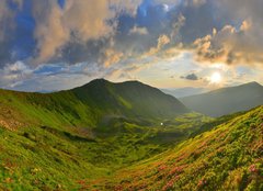 Fototapeta plátno 160 x 116, 86452003 - Sunset in summer mountains - Západ slunce v letních horách