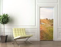 Samolepka na dvee flie 90 x 220, 86512213 - Harvested lavender field - Sbr levandule pole