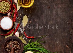Fototapeta papr 254 x 184, 86522386 - Various spices on wooden background