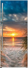 Samolepka na lednici flie 80 x 200  Personal Paradise on a Beautiful White Sand Beach at Sunset, 80 x 200 cm